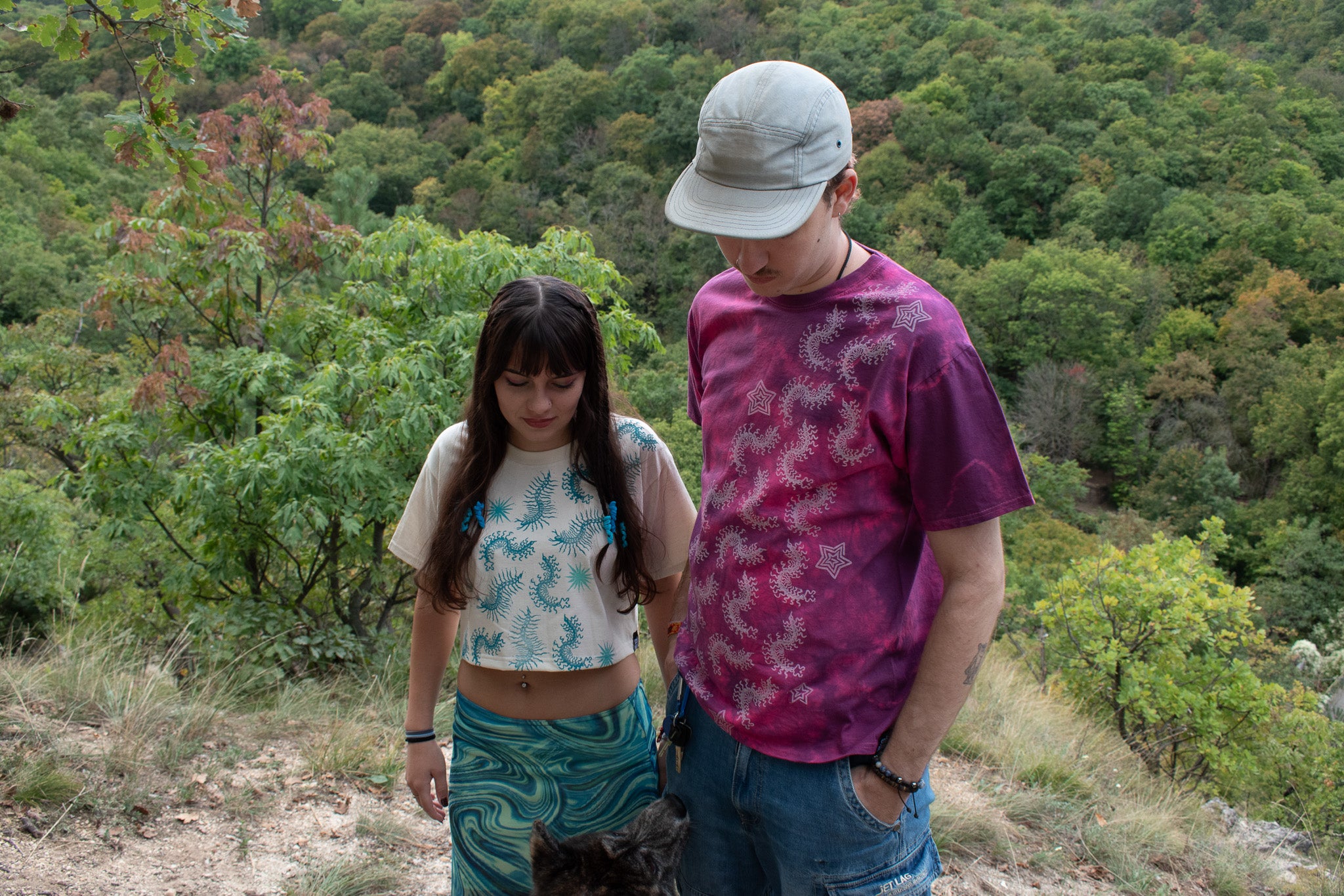 CENTIPEDE block printed custom dyed t-shirt