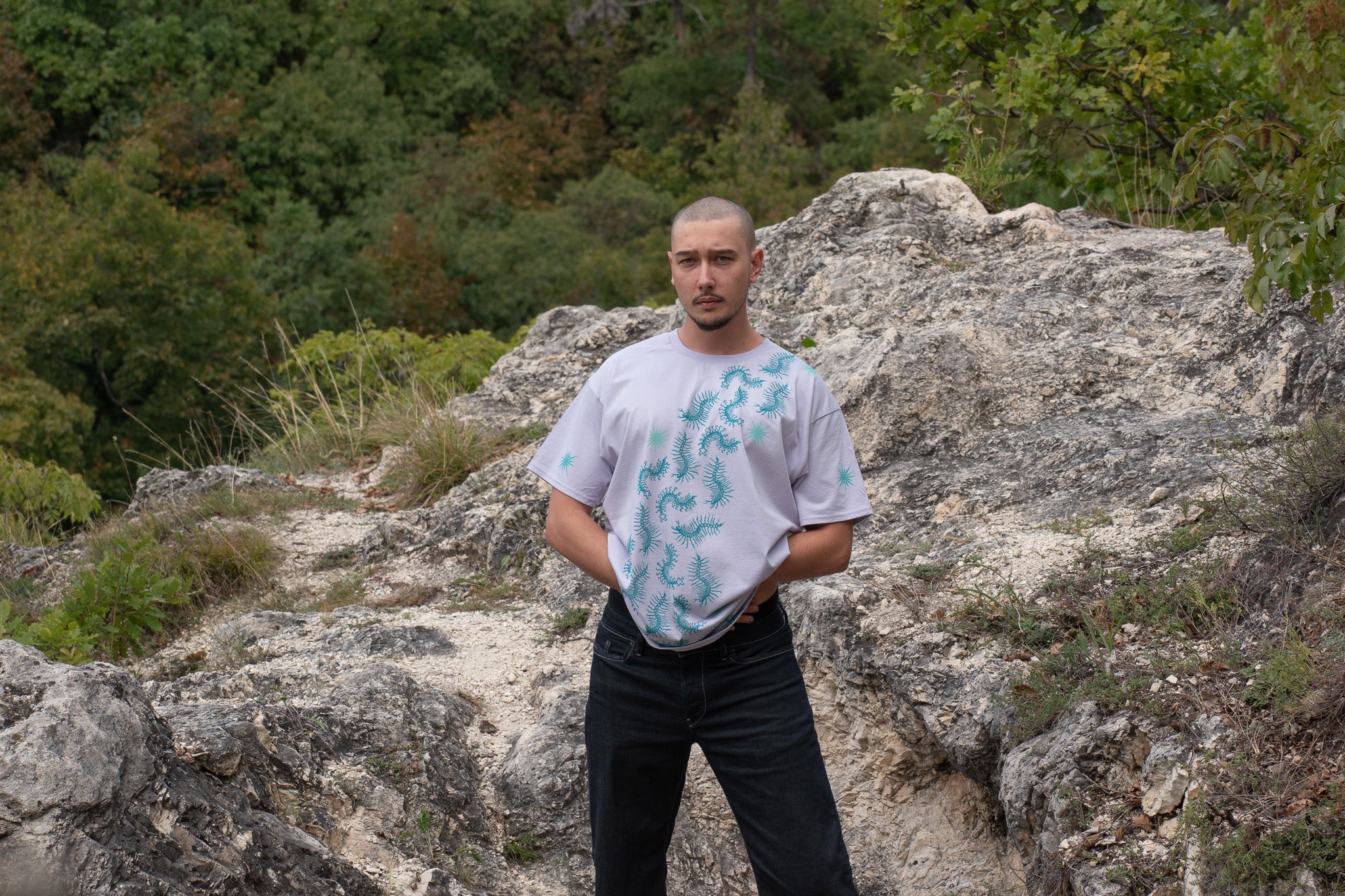 CENTIPEDE_BLOCK_PRINTED T-SHIRT