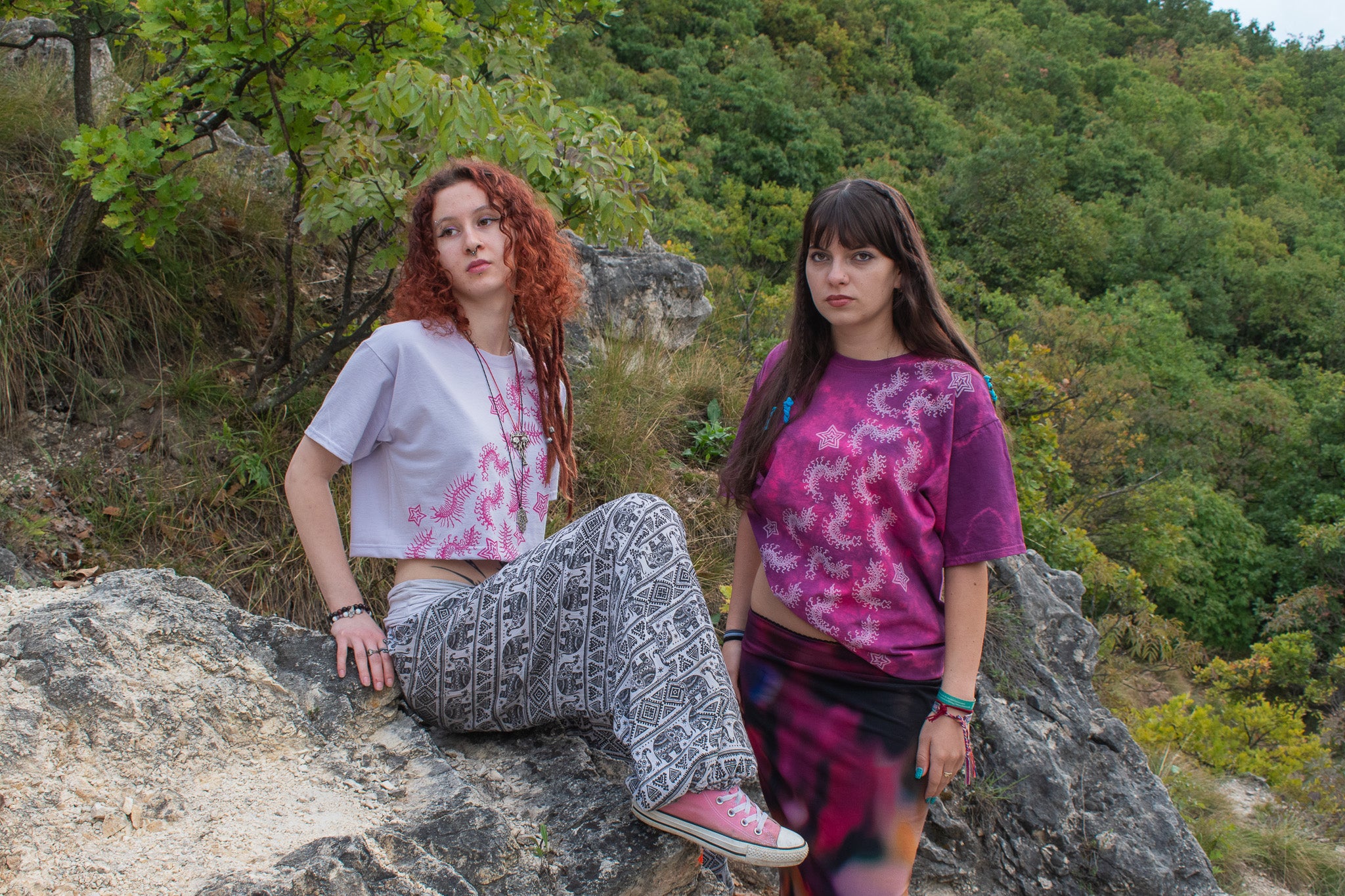 CENTIPEDE block printed custom dyed t-shirt