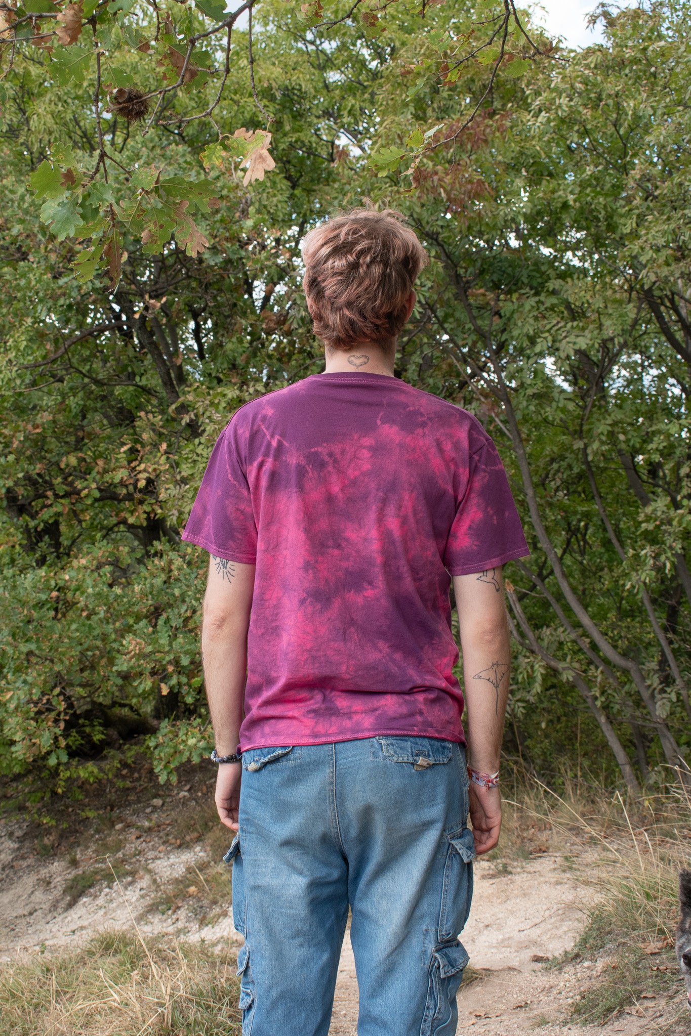 CENTIPEDE block printed custom dyed t-shirt
