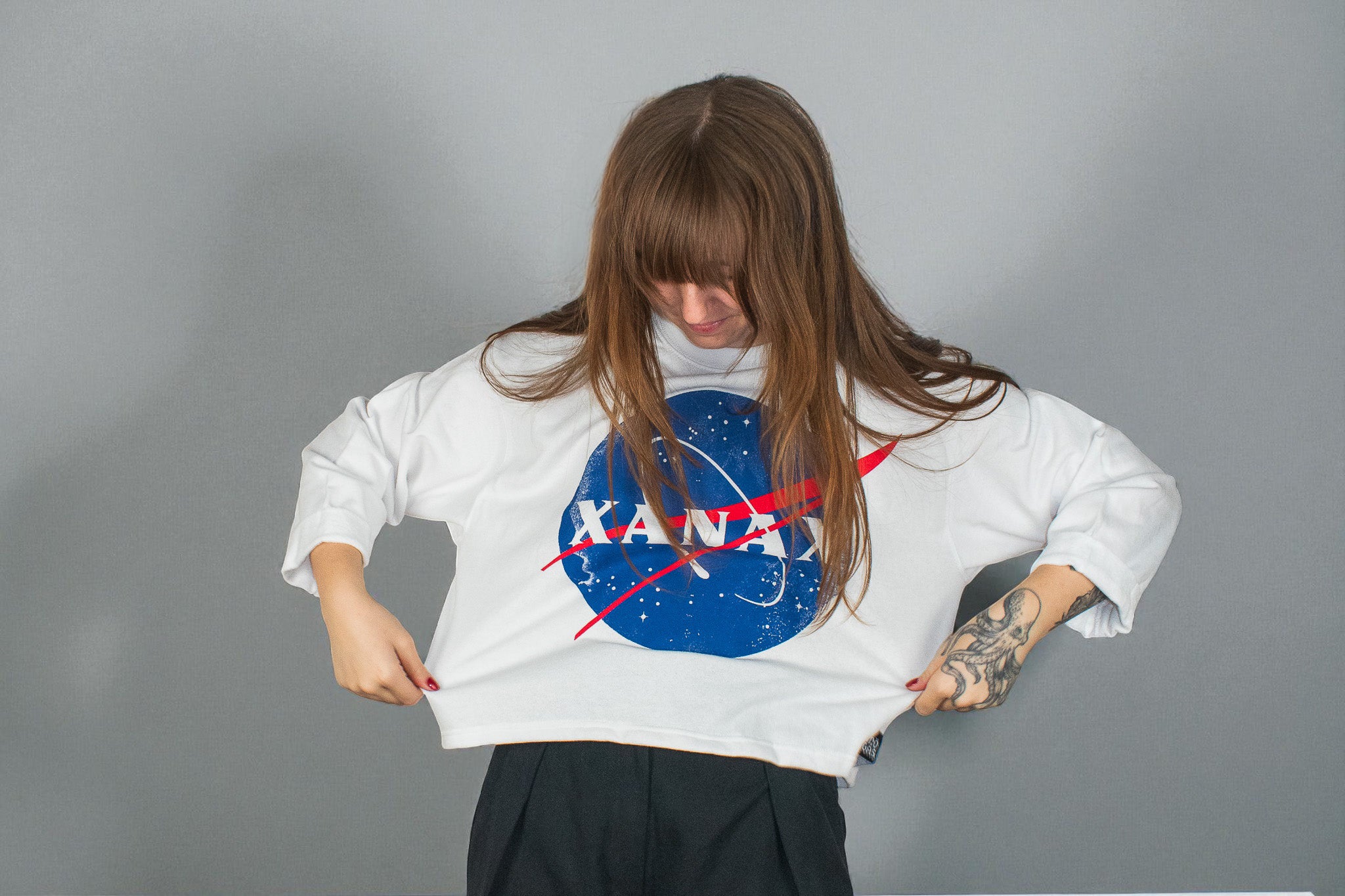 XANAX x NASA THEMED SWEATSHIRT CROPPED