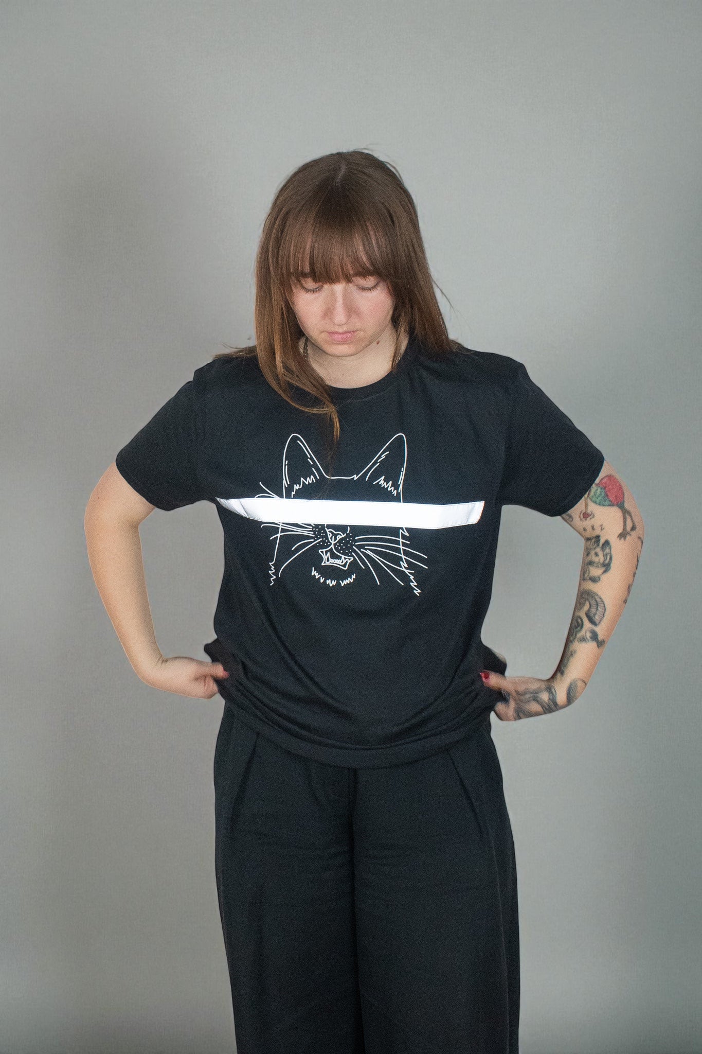 REFLECTIVE CENSORED KITTY T-SHIRT