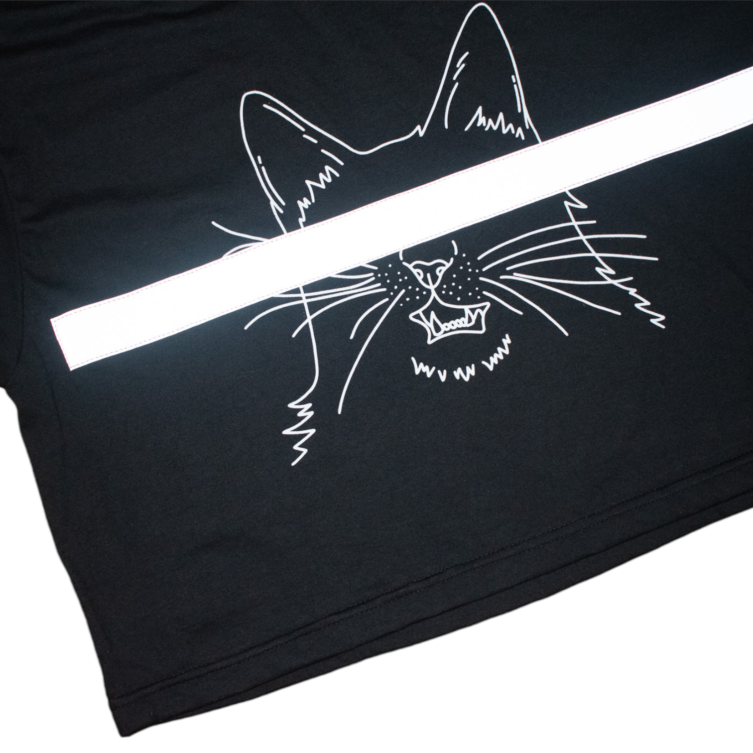 REFLECTIVE CENSORED KITTY SWEATSHIRT CROPPED