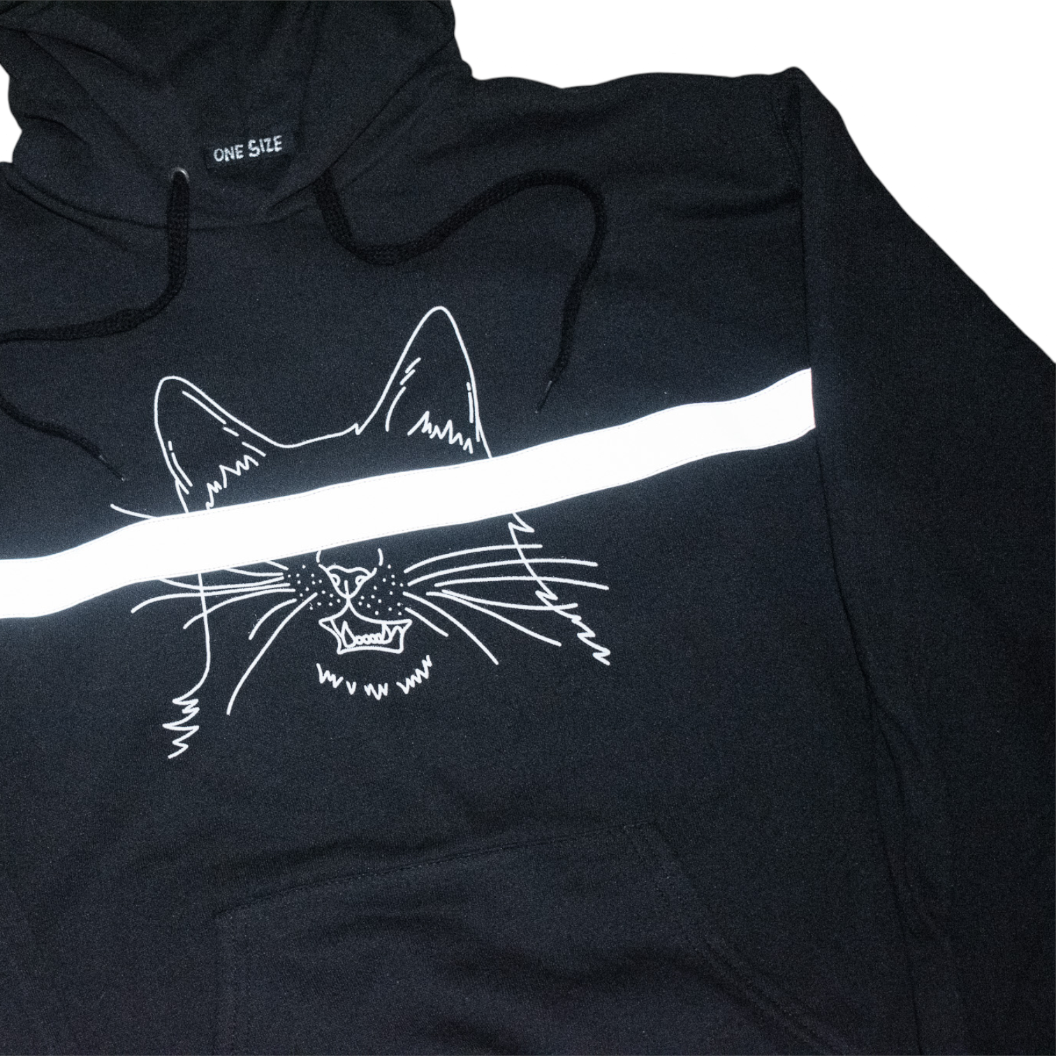 REFLECTIVE CENSORED KITTY HOODIE