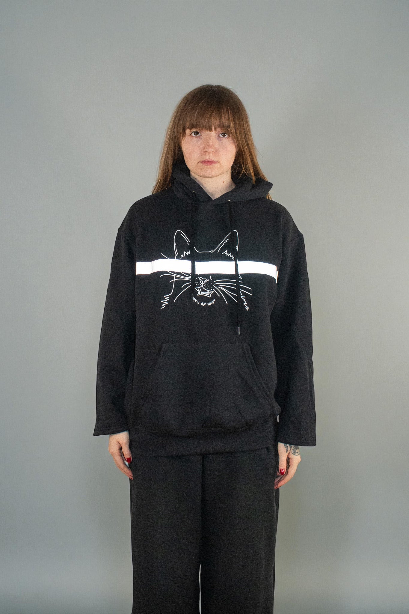 REFLECTIVE CENSORED KITTY HOODIE
