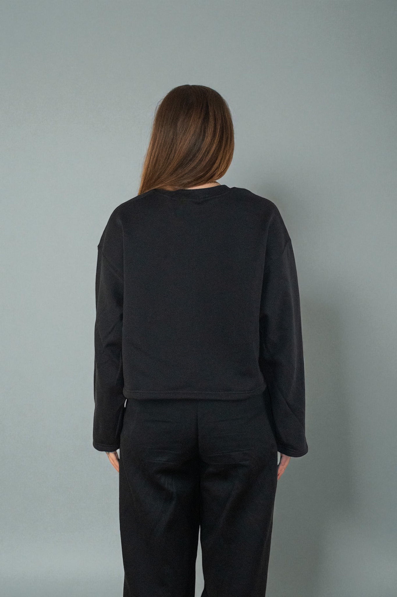 REFLECTIVE CENSORED KITTY SWEATSHIRT CROPPED