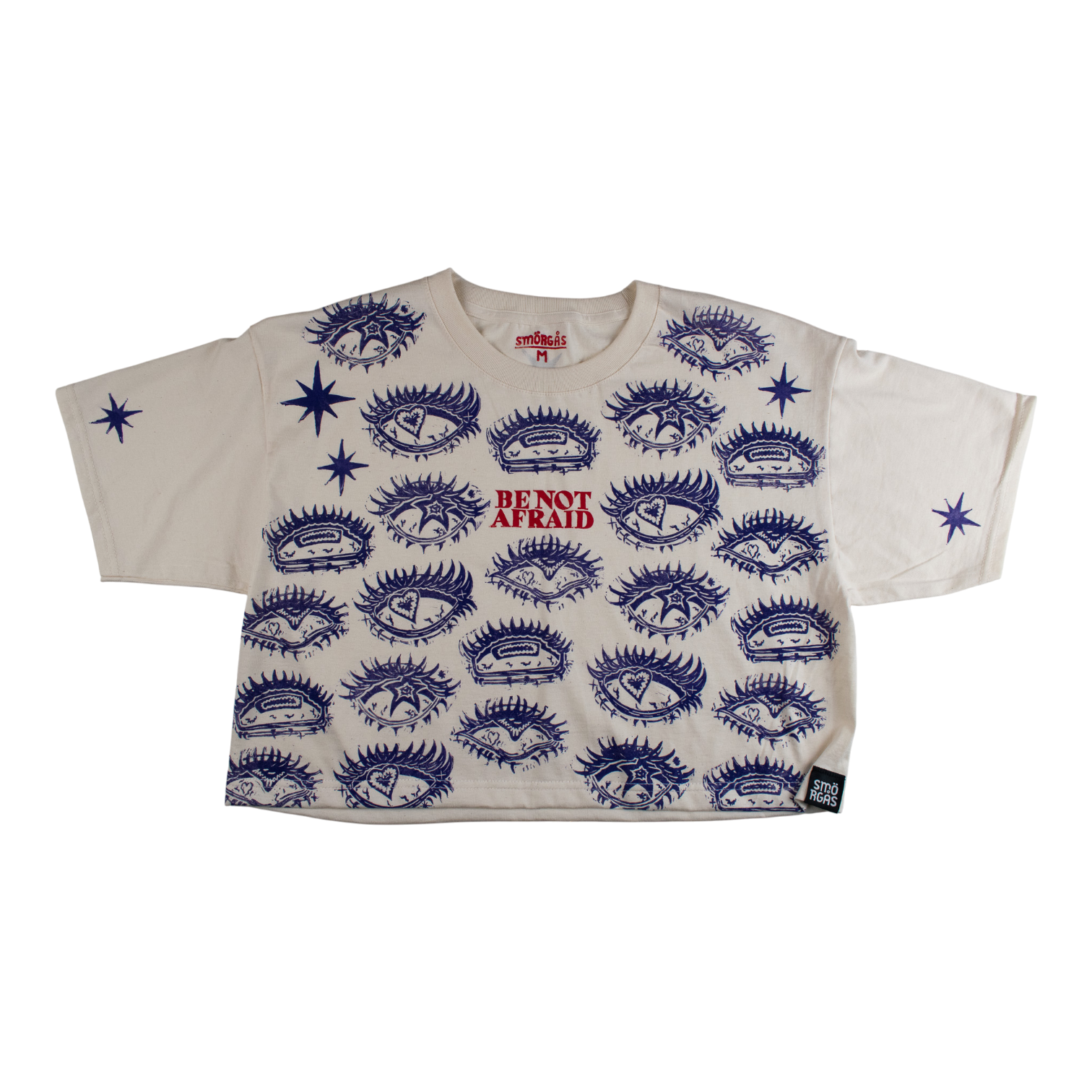 BE_NOT_AFRAID BLOCK PRINTED CROPPED T-SHIRT