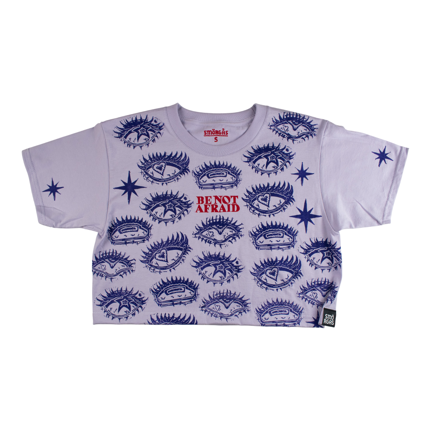 BE_NOT_AFRAID BLOCK PRINTED CROPPED T-SHIRT