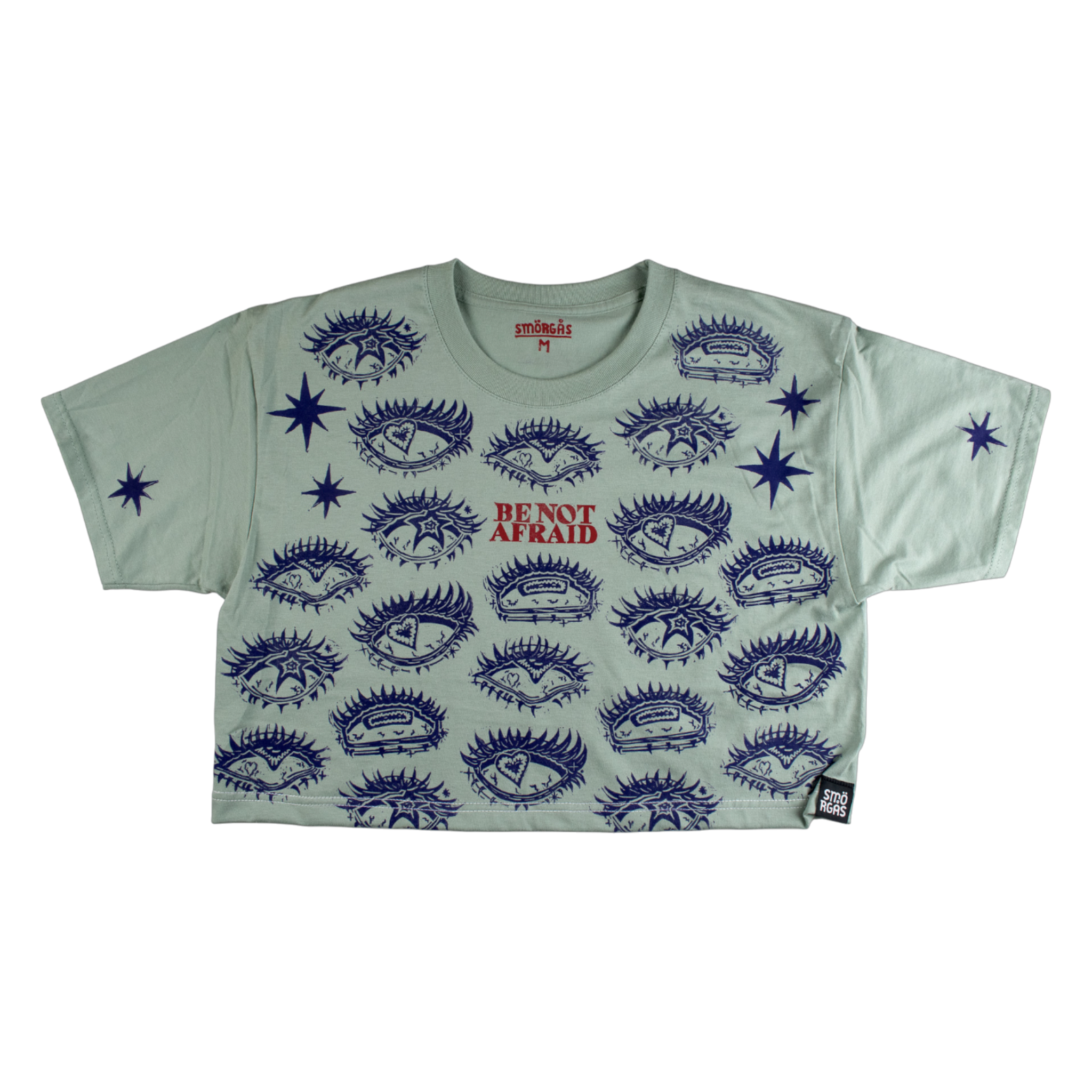 BE_NOT_AFRAID BLOCK PRINTED CROPPED T-SHIRT