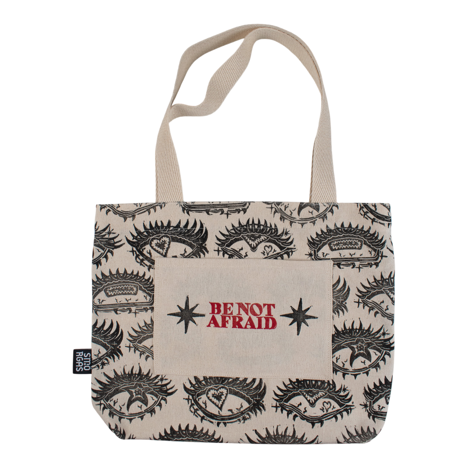BE_NOT_AFRAID BLOCK PRINTED TOTE BAG