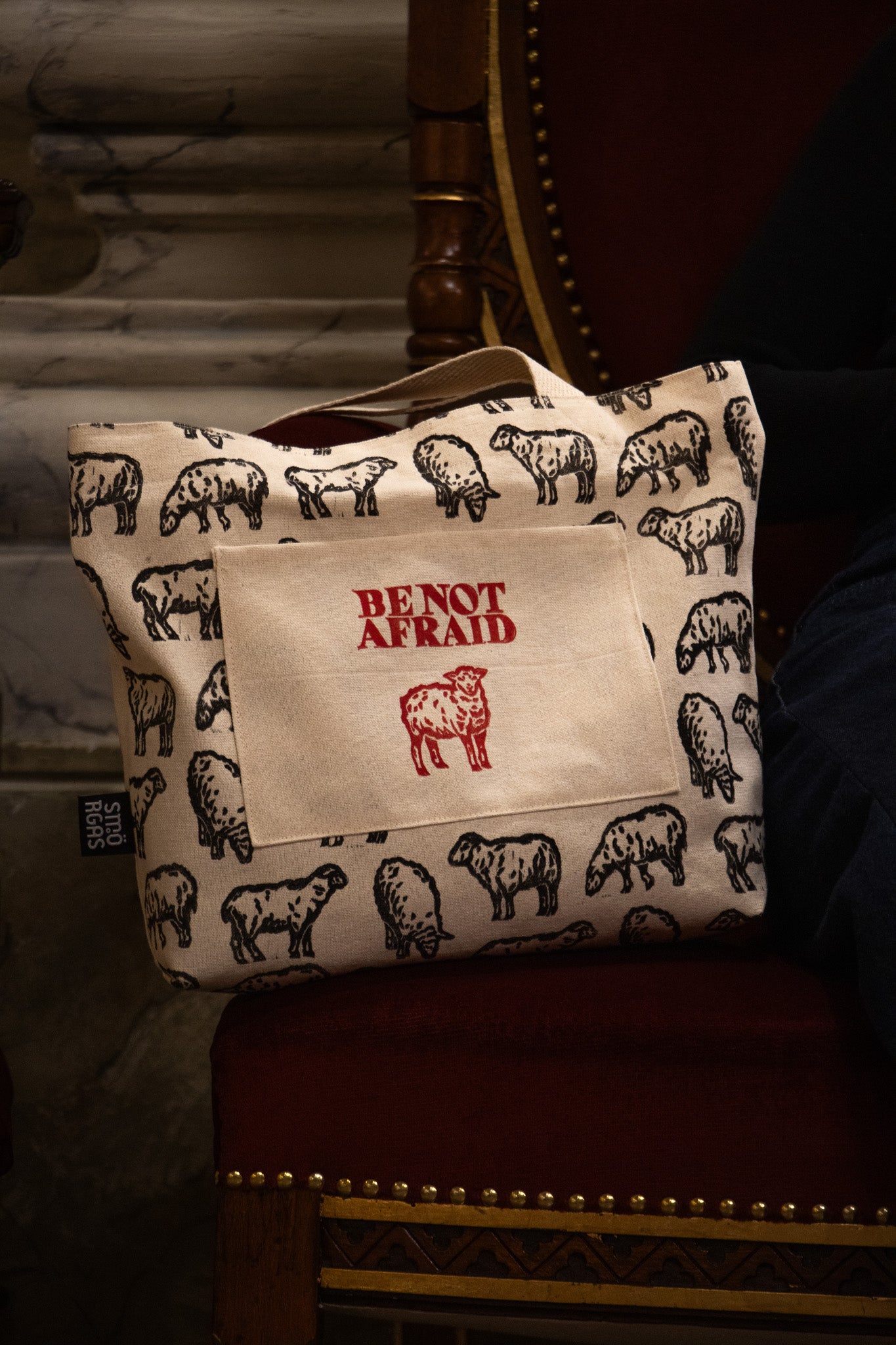 LOST_AND_FOUND BLOCK PRINTED TOTE BAG