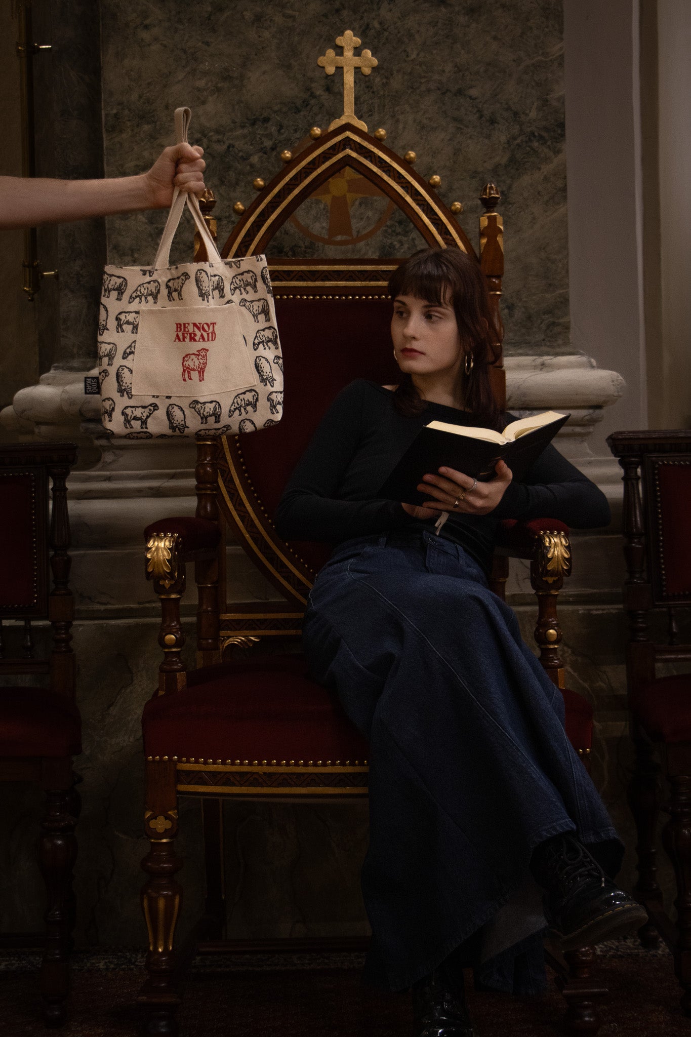 LOST_AND_FOUND BLOCK PRINTED TOTE BAG