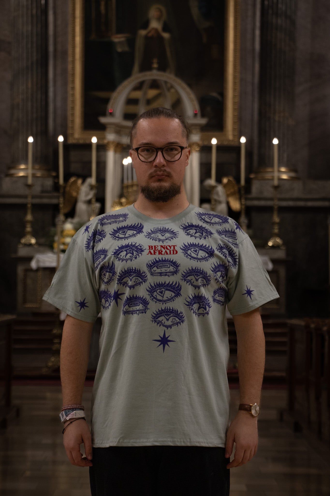 BE_NOT_AFRAID BLOCK PRINTED T-SHIRT