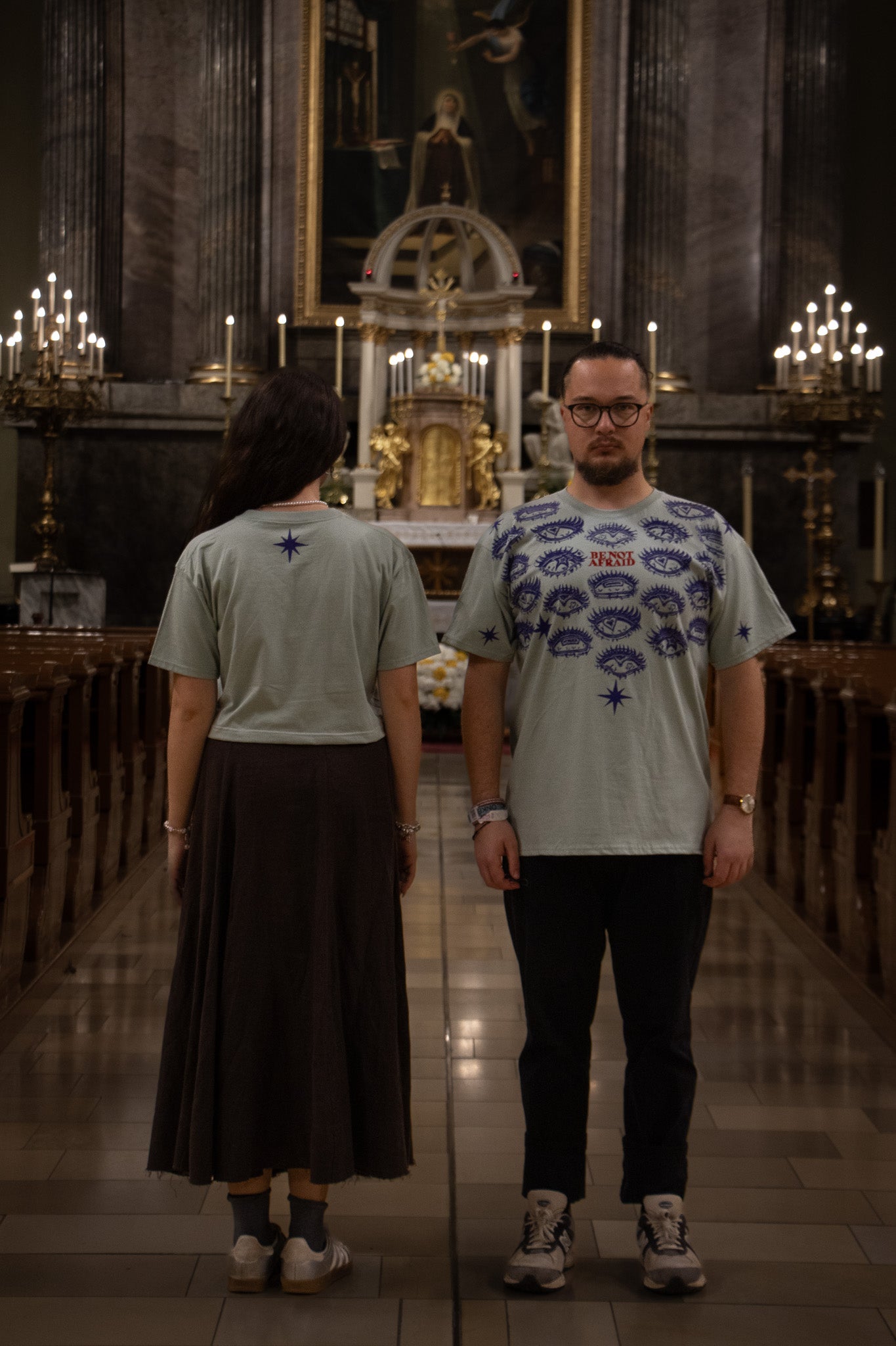 BE_NOT_AFRAID BLOCK PRINTED T-SHIRT