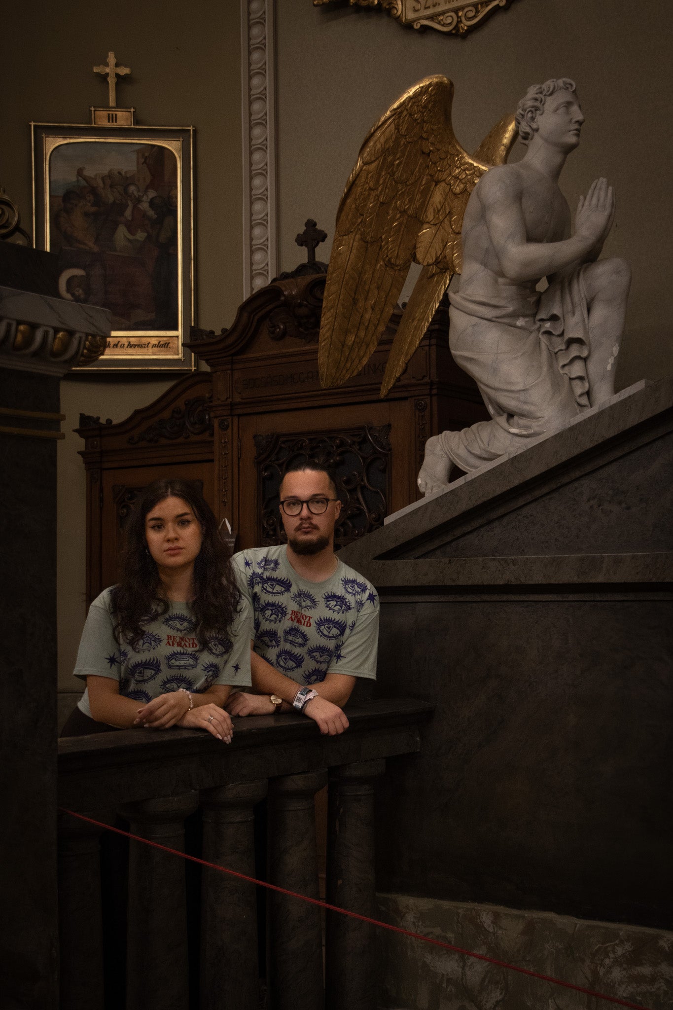 BE_NOT_AFRAID BLOCK PRINTED CROPPED T-SHIRT