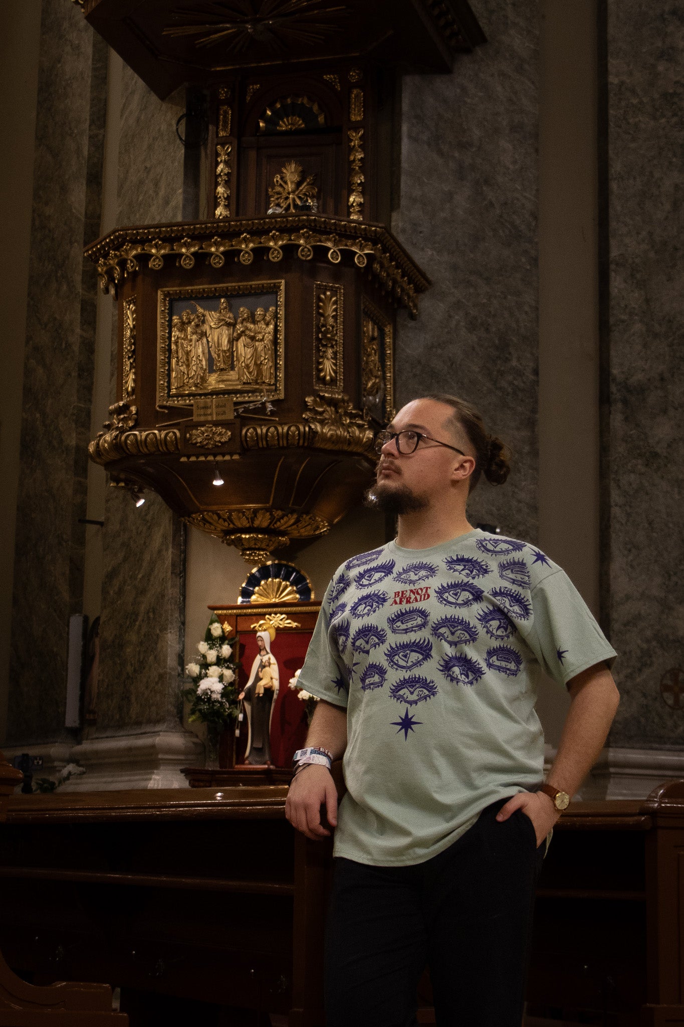 BE_NOT_AFRAID BLOCK PRINTED T-SHIRT