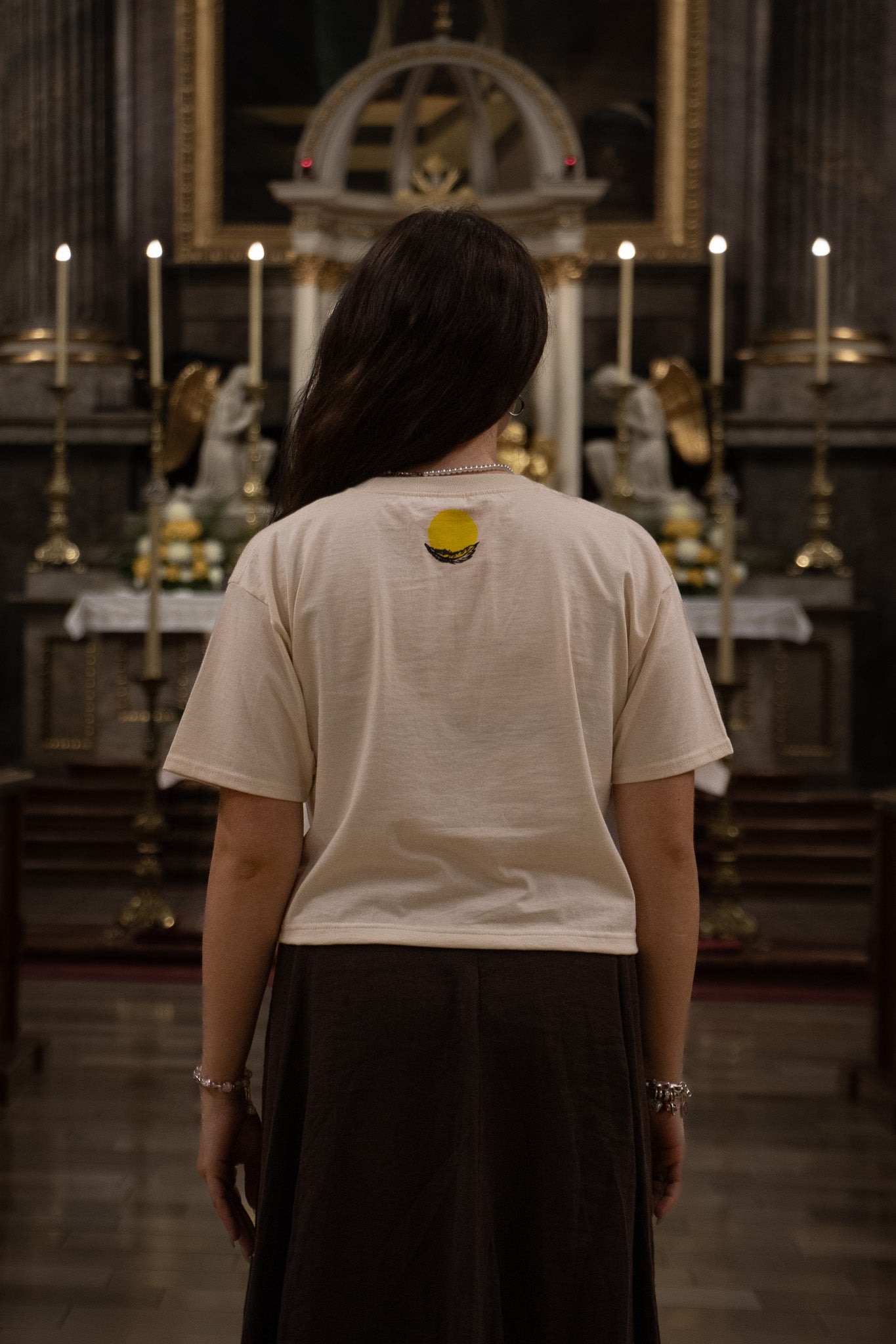 SPIRIT_DOVE BLOCK PRINTED CROPPED T-SHIRT