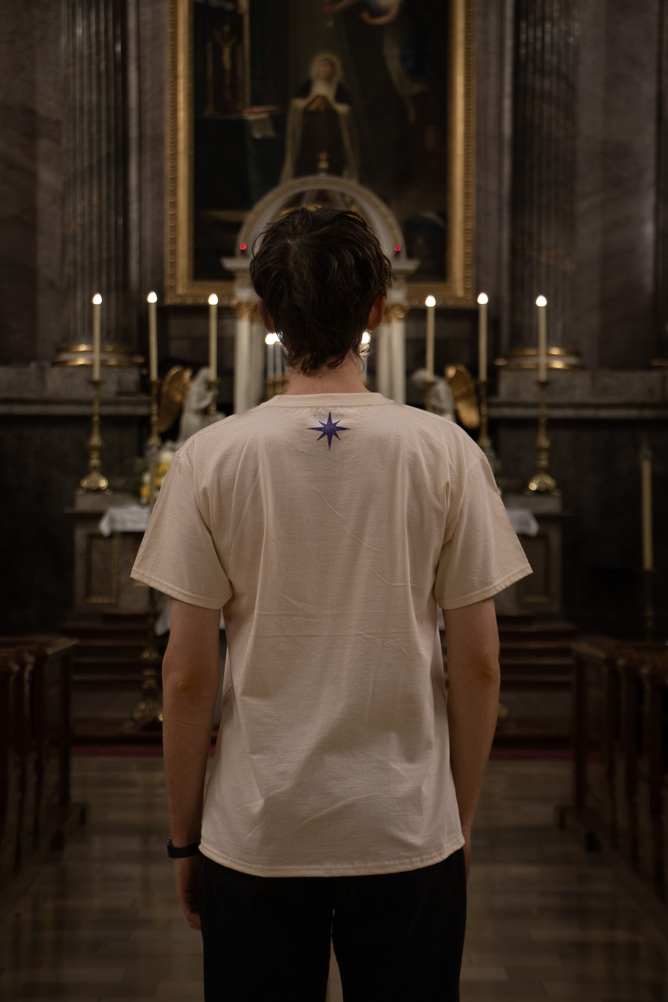 BE_NOT_AFRAID BLOCK PRINTED T-SHIRT