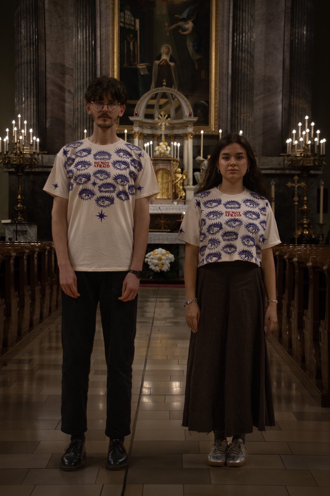 BE_NOT_AFRAID BLOCK PRINTED T-SHIRT