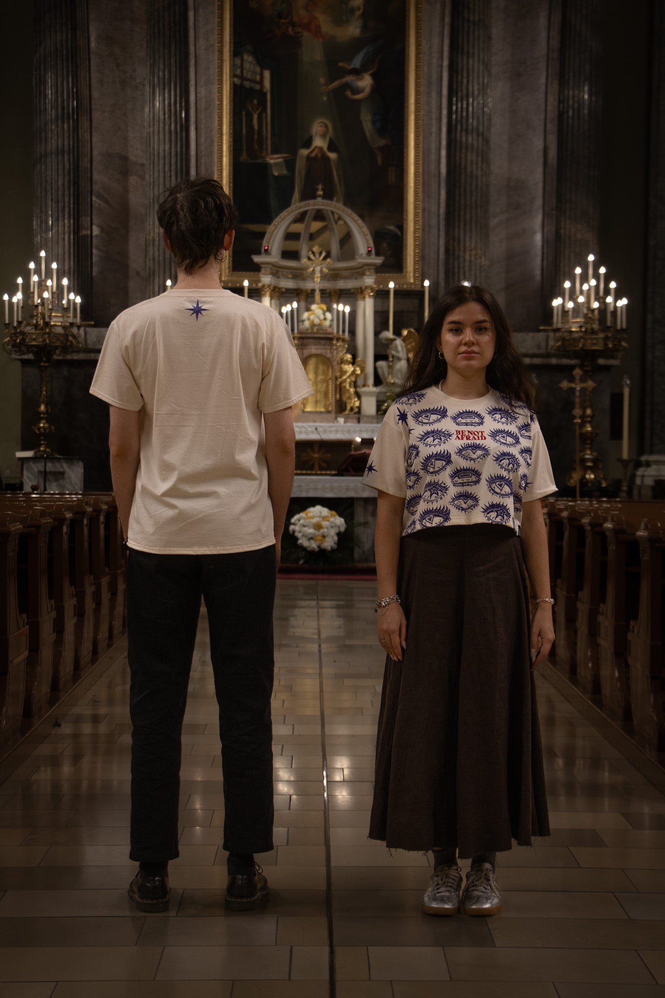 BE_NOT_AFRAID BLOCK PRINTED T-SHIRT