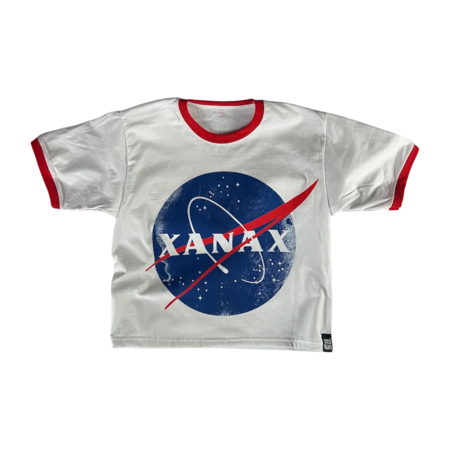 XANAX x NASA themed T-shirt CROPPED