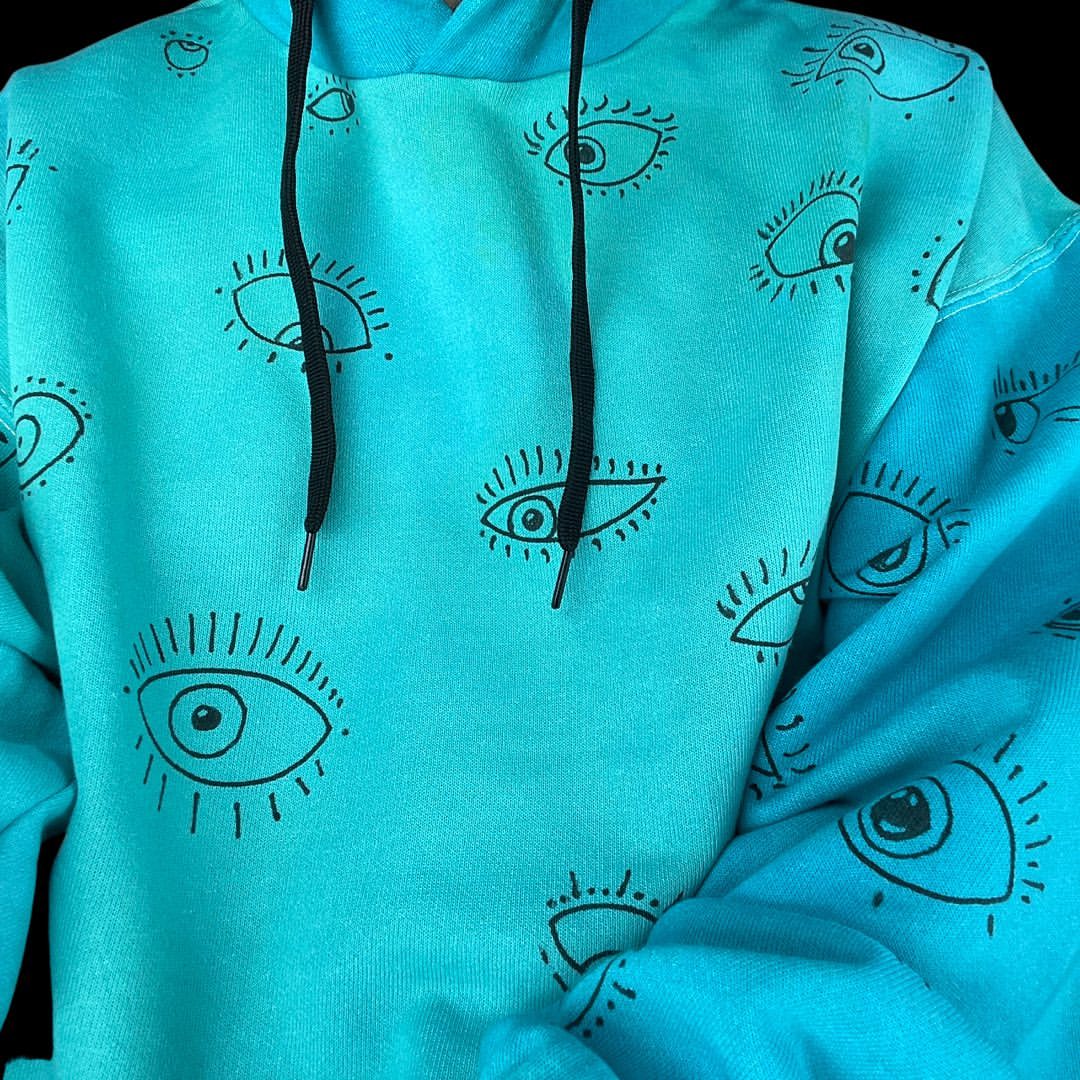 ALL_EYES_ON_ME custom dyed hoodie