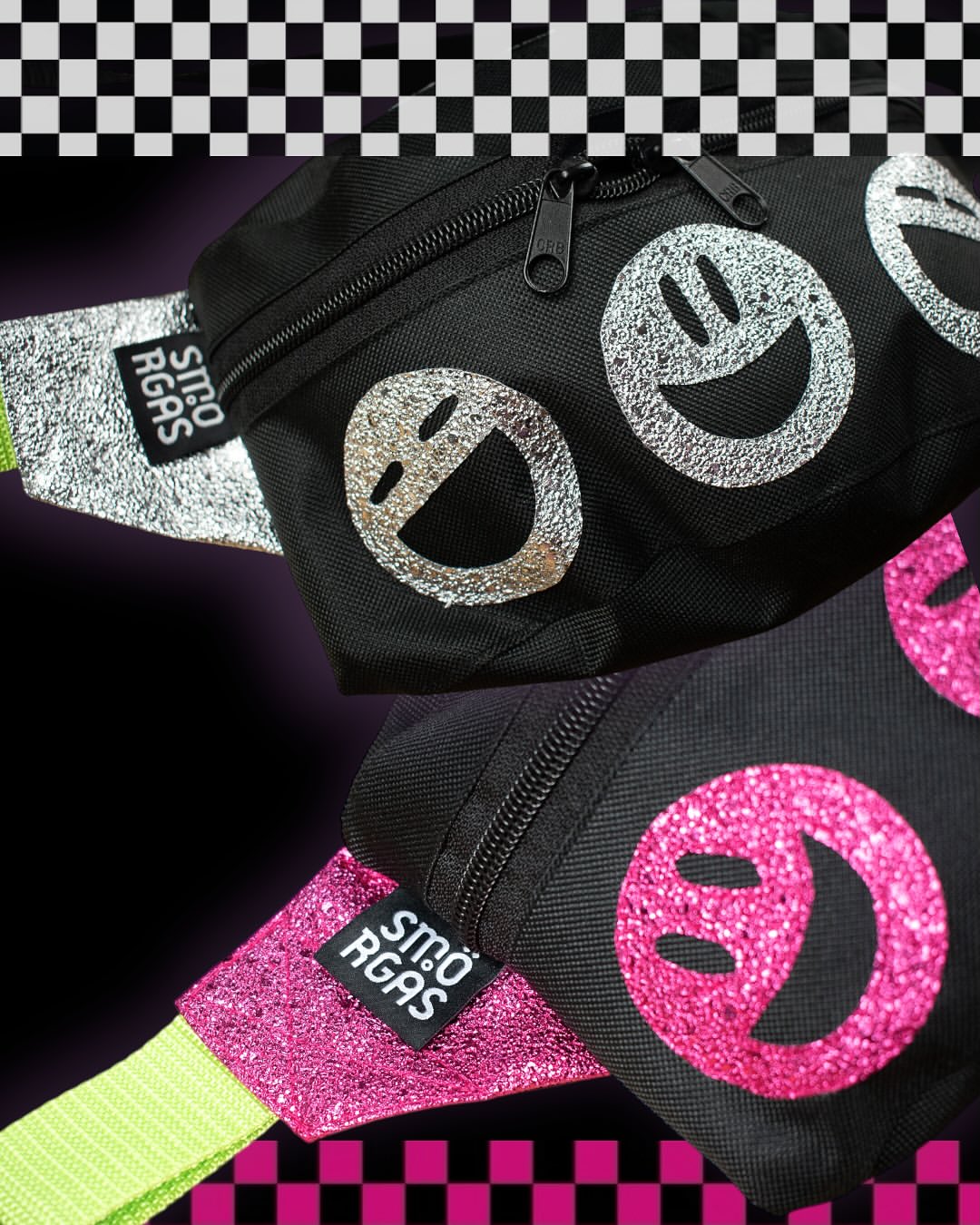 PINK ACID SMILEY FANNY PACK