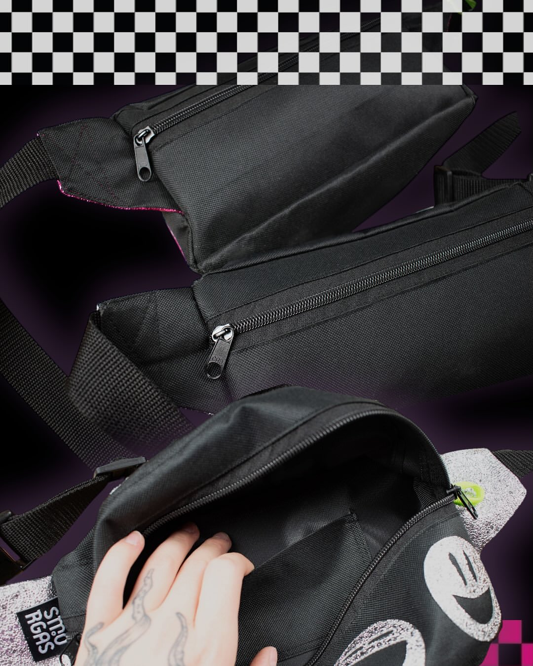 PINK ACID SMILEY FANNY PACK